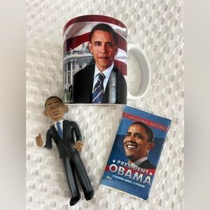 President Obama Ceramic Mug and Collectible Set - Red, Blue, White
